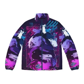 90s Inspired Rain World Graphic Design Puffer Jacket