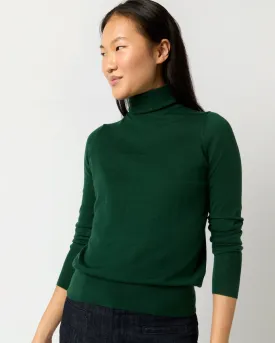 Alida Turtleneck Sweater in Bottle Green Cashmere