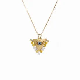 AMAYA Pearl & Yellow Eye Pendant - Baby