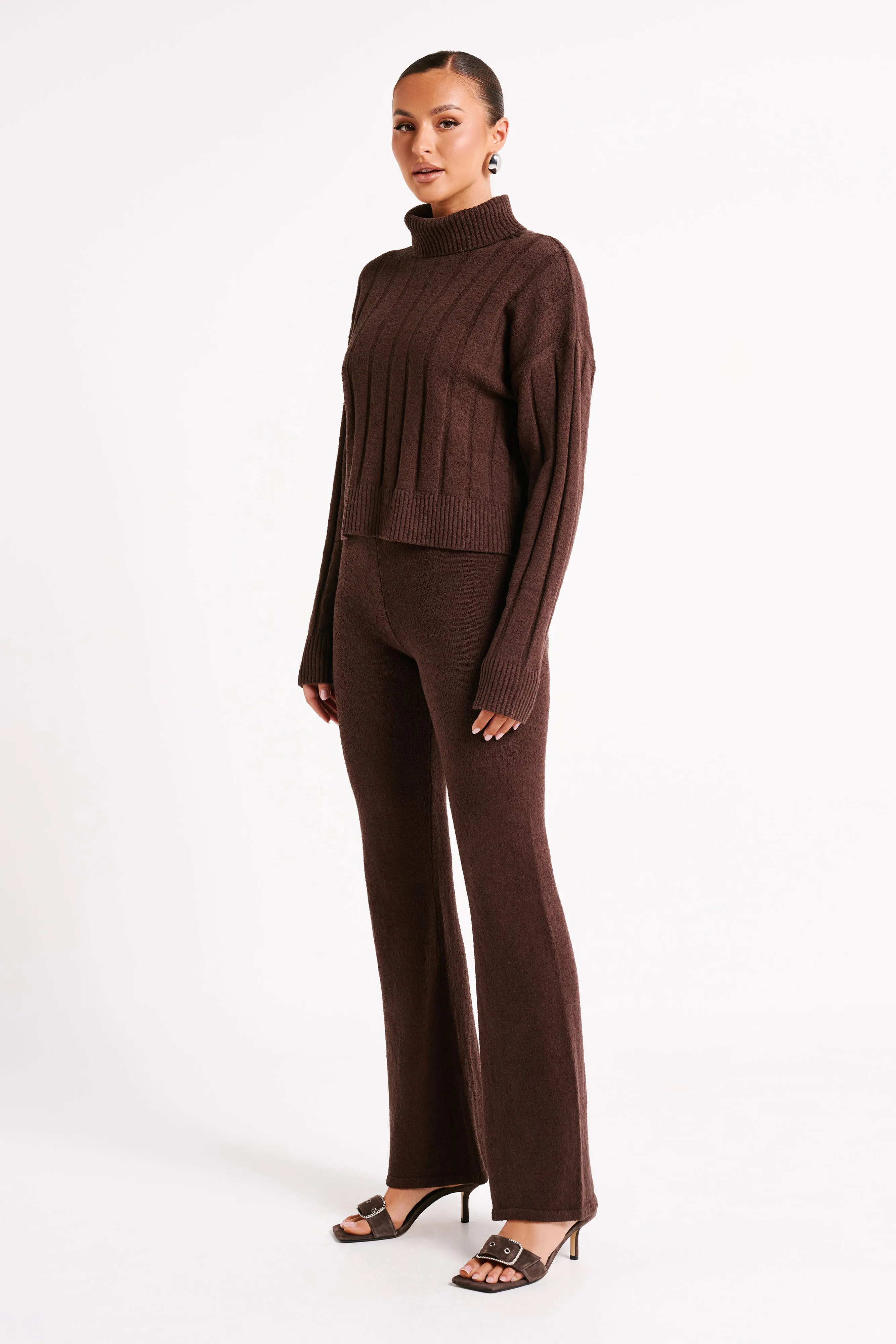 Angelina Knit Pants - Chocolate