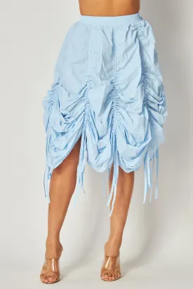 Beautiful Day Ruched Detail Drawstring Midi Skirt