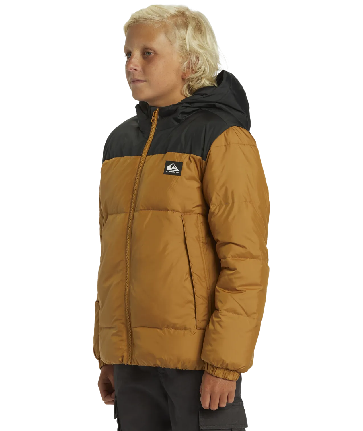 Boys Cold Days Puffer Jacket in Bone Brown