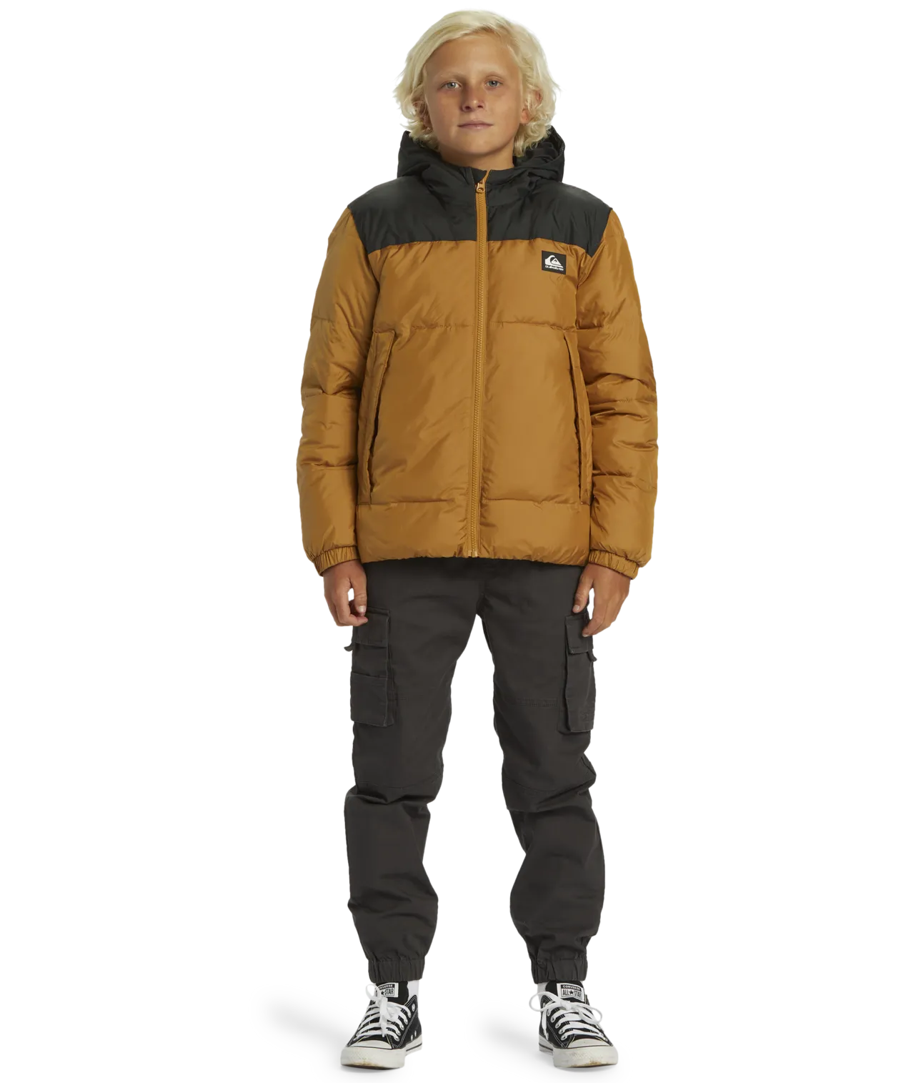 Boys Cold Days Puffer Jacket in Bone Brown