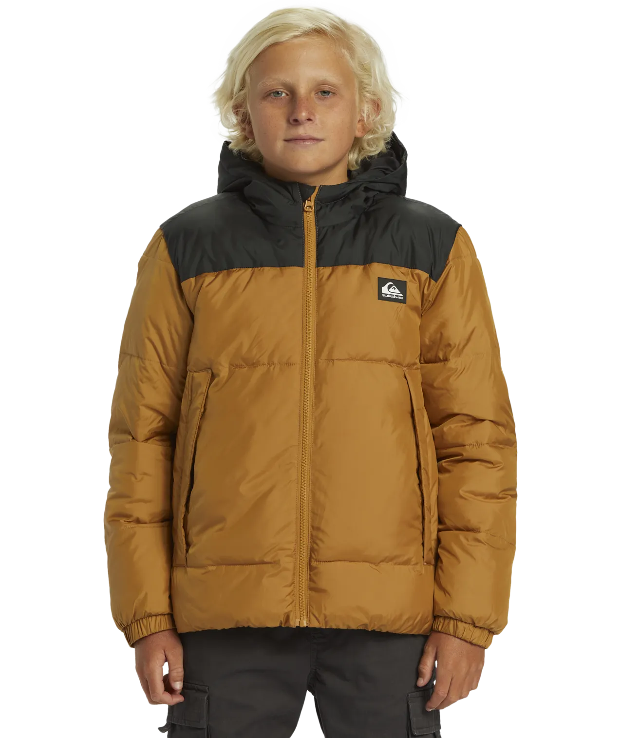 Boys Cold Days Puffer Jacket in Bone Brown