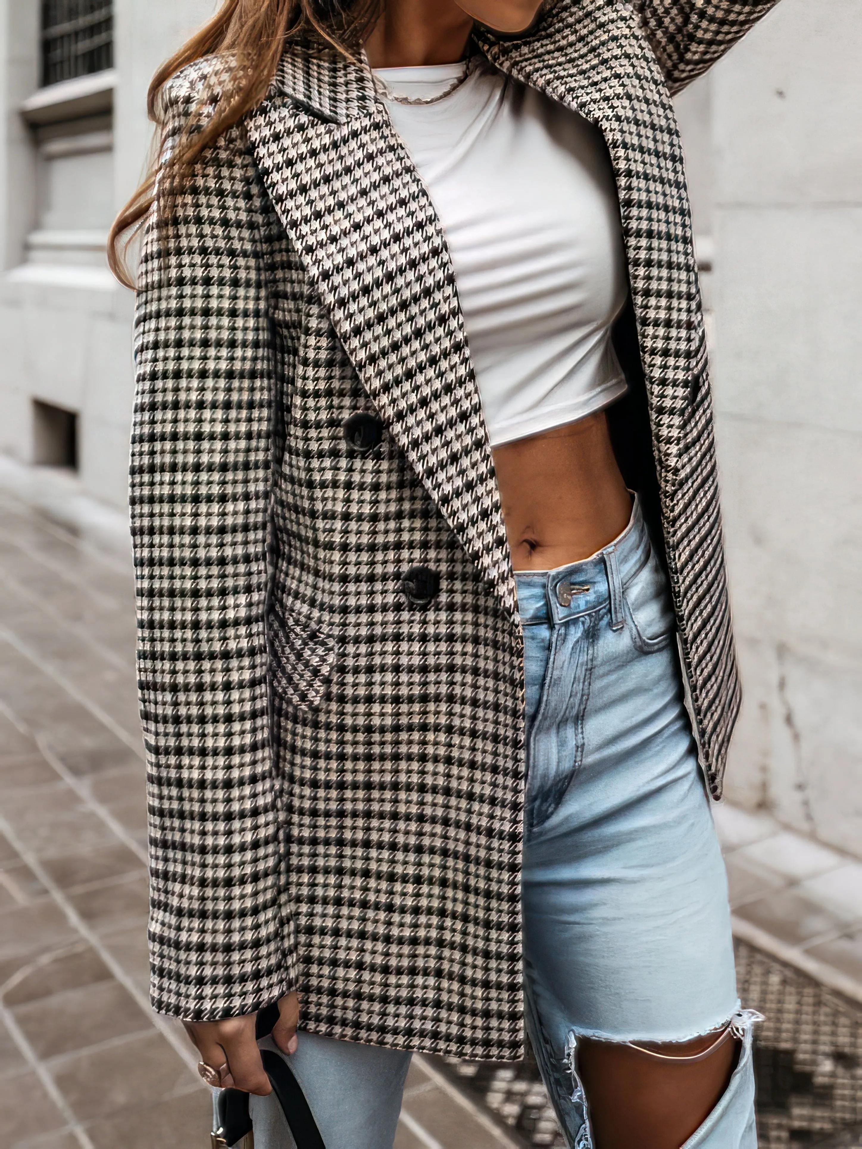 Brown and Black Glen Plaid Blazer