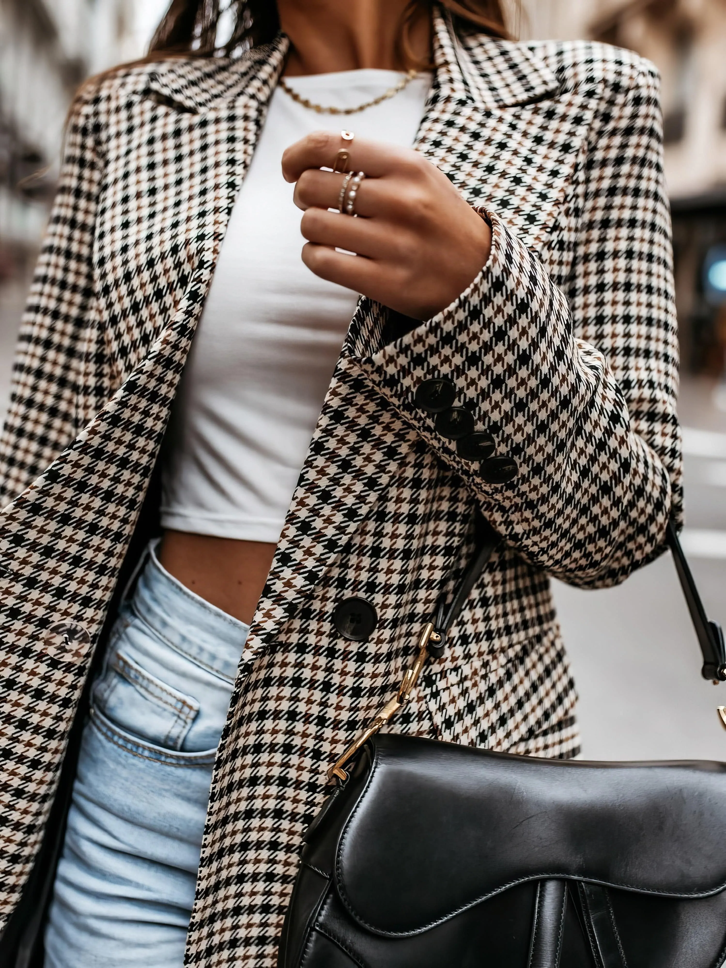 Brown and Black Glen Plaid Blazer