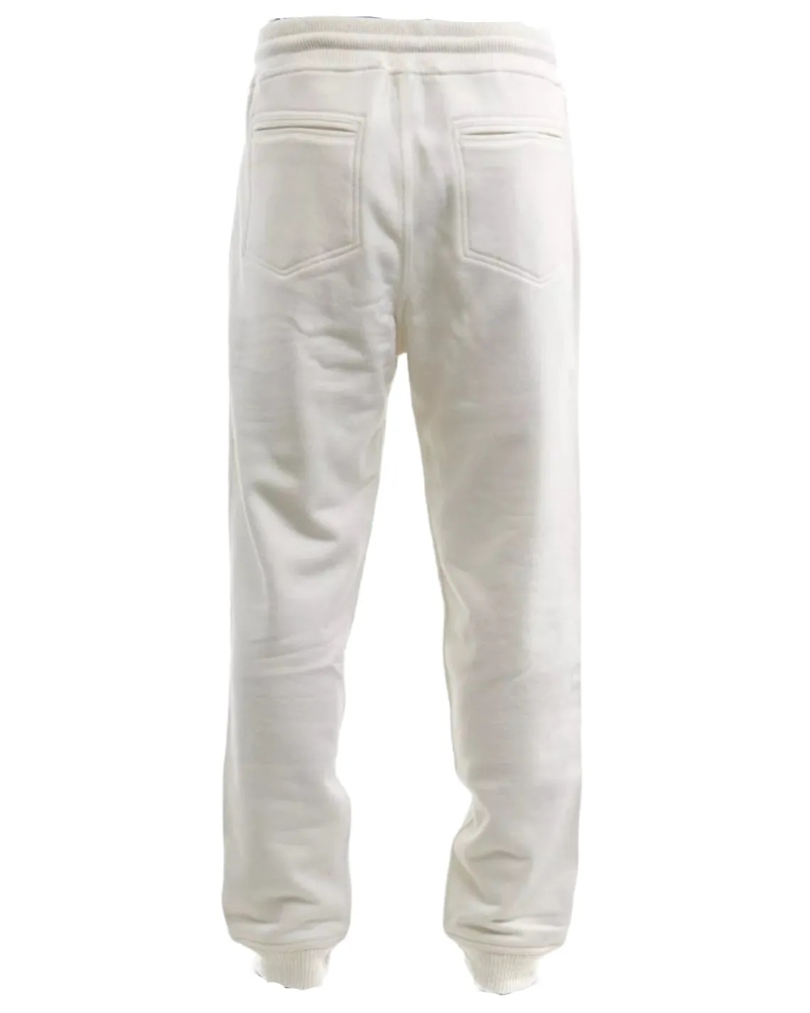 Brunello Cucinelli New Mens 100% White Cotton Joggers