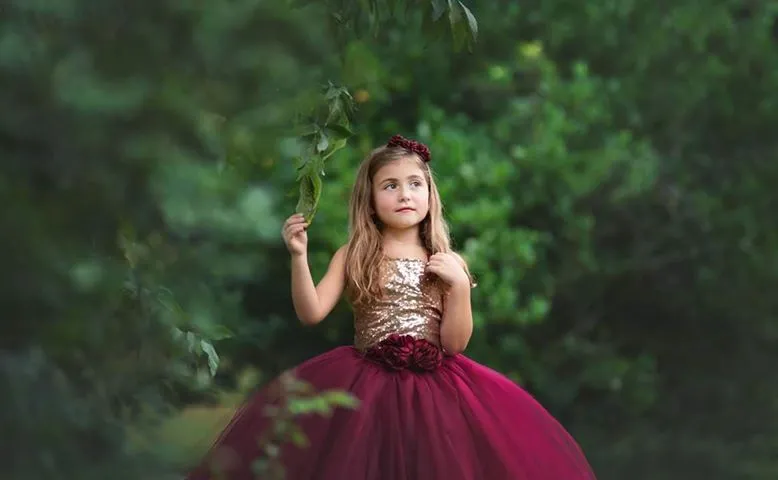 Burgundy Flower Girls Dress, Fall Wedding Flower Girl Dress