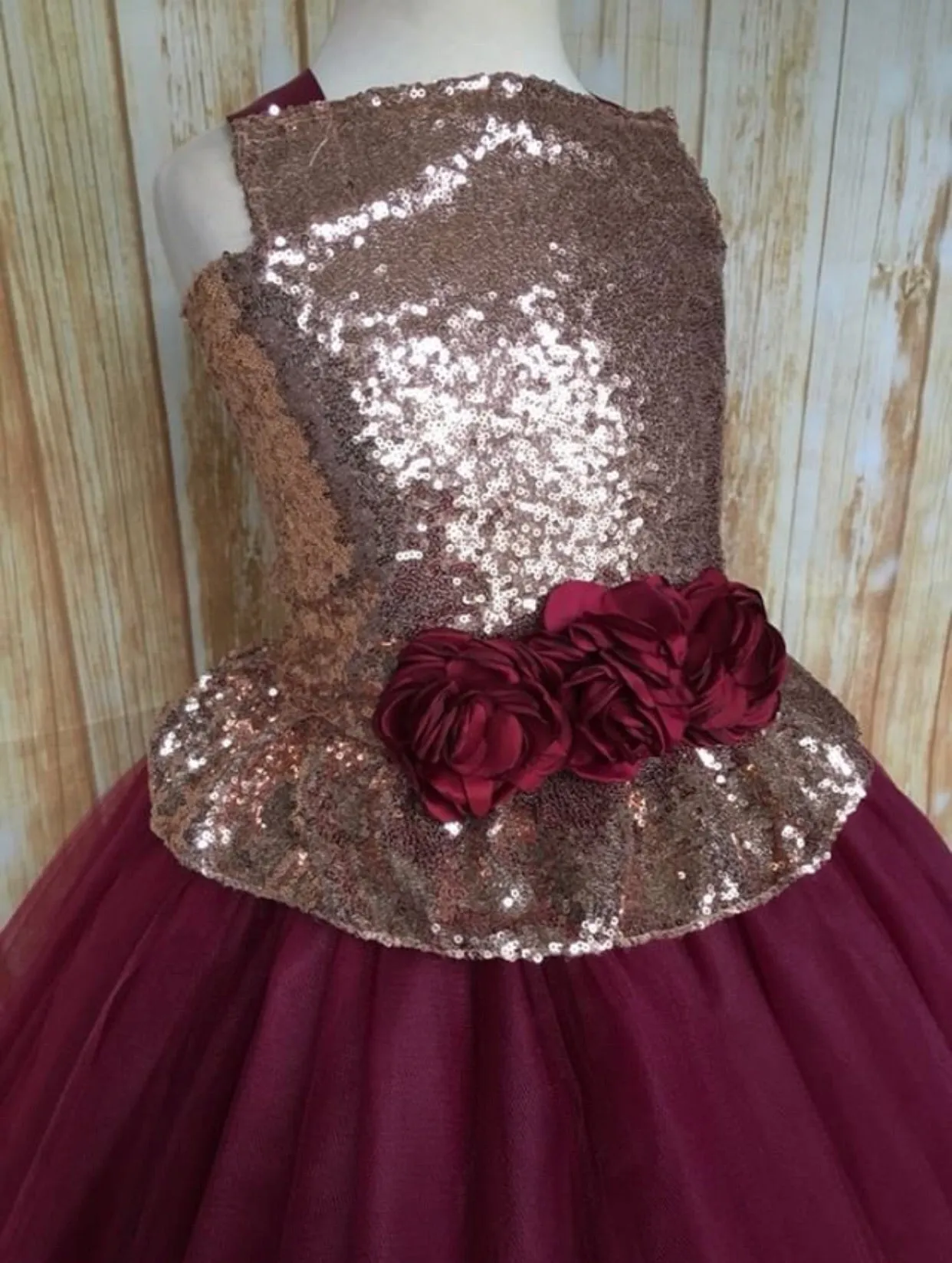 Burgundy Flower Girls Dress, Fall Wedding Flower Girl Dress