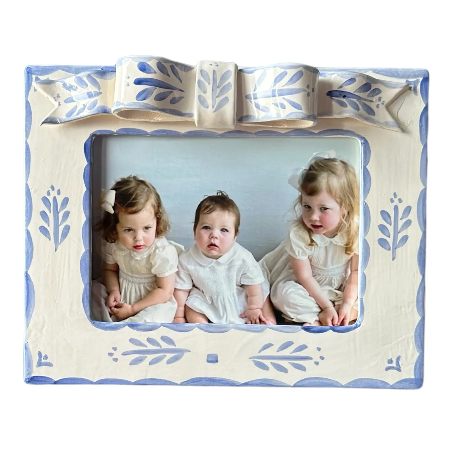 Ceramic Frame - Blue Bow horizontal