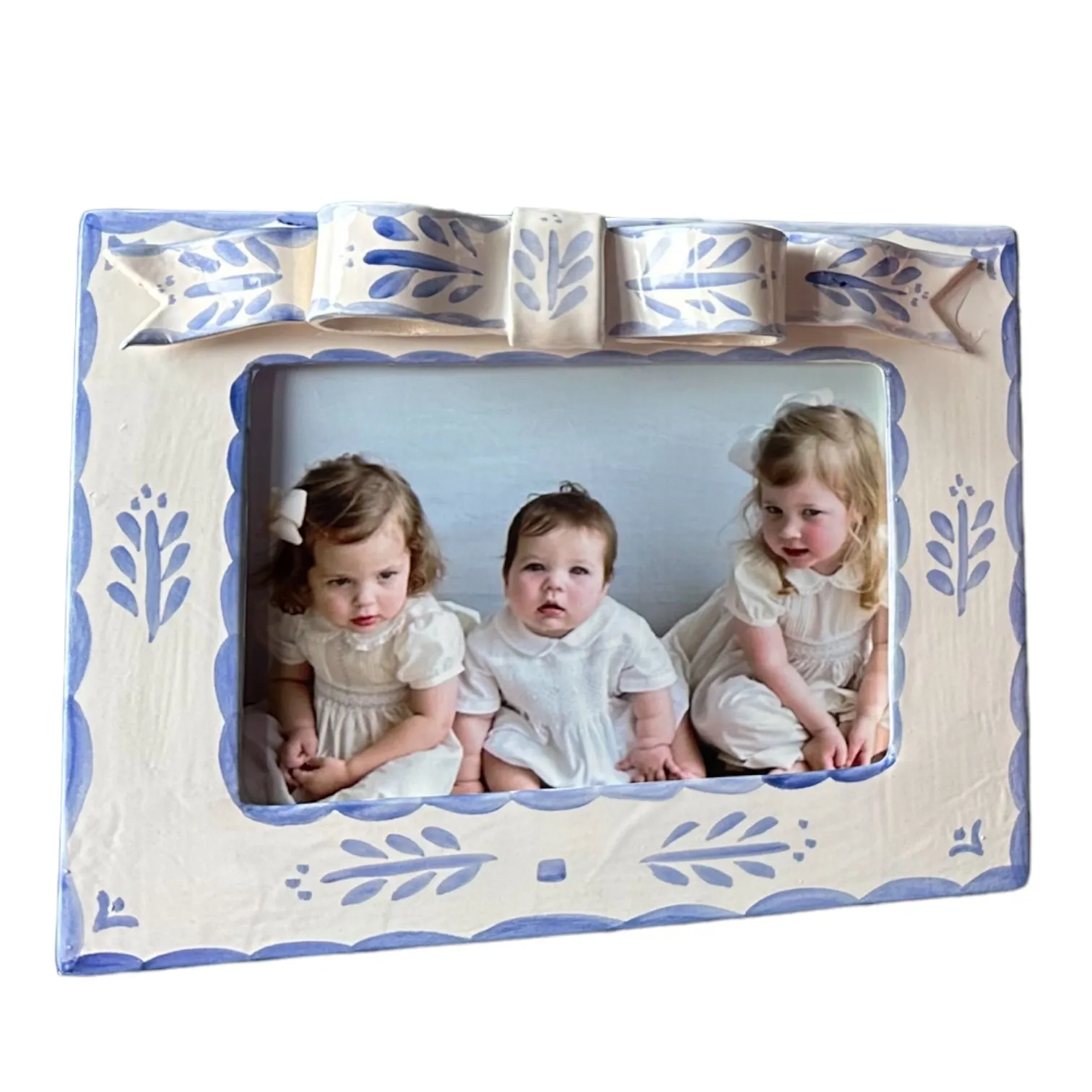 Ceramic Frame - Blue Bow horizontal