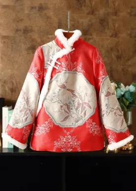 Chinese Style Embroidered Parka Winter