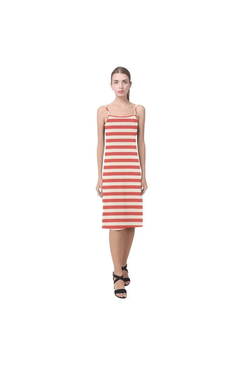 Coral Orange Mini Stripes Alcestis Slip Dress (Model D05)