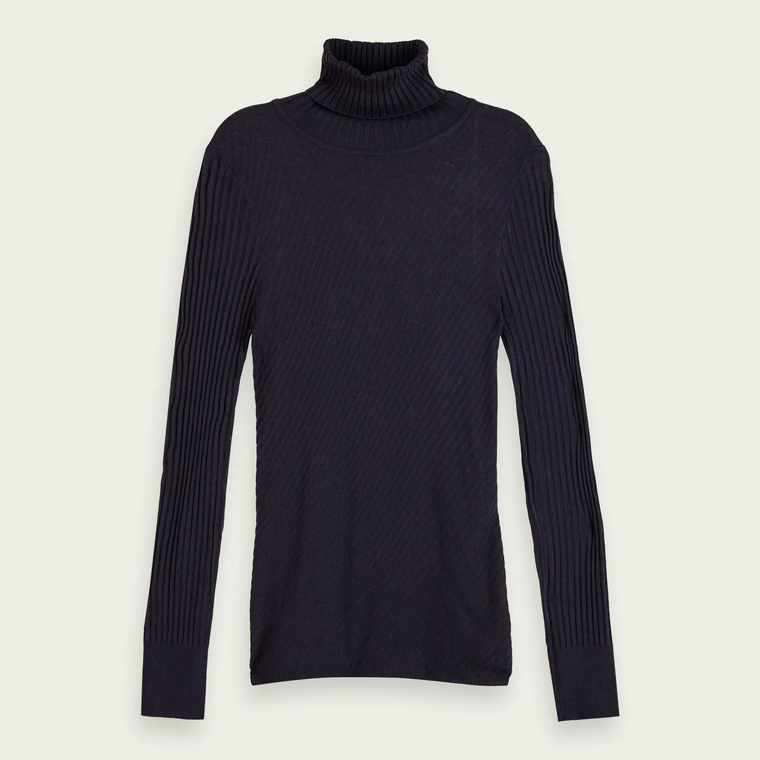 Diagonal Knit Turtleneck (Night)