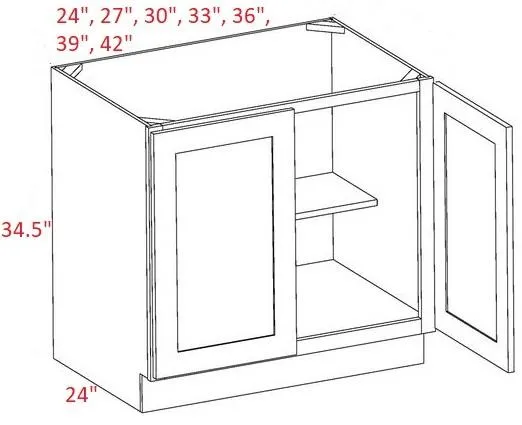 EB10-B39-FH Elegant White Assembled 39" Base Cabinet