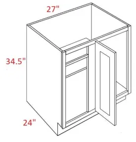 EB10-BLB36/39-FH Elegant White Assembled Corner Base Cabinet