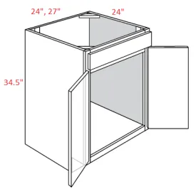 EB10-SB27 Elegant White Assembled 27" Sink Base Cabinet