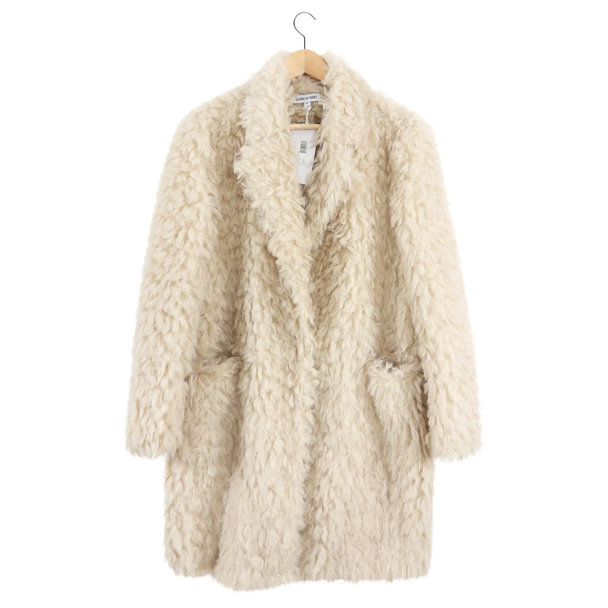 Elizabeth and James Light Beige Iris Boyfriend Teddy Coat - M