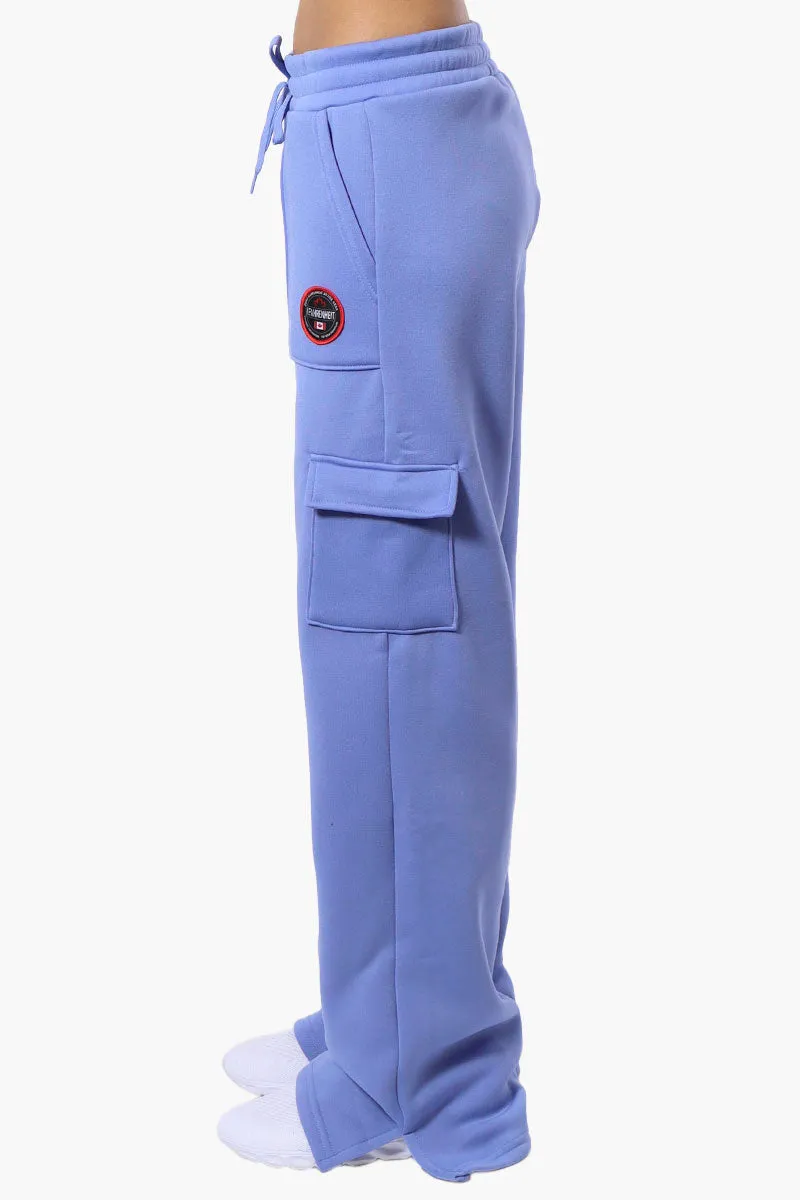 Fahrenheit Fleece Tie Waist Cargo Sweatpants - Blue