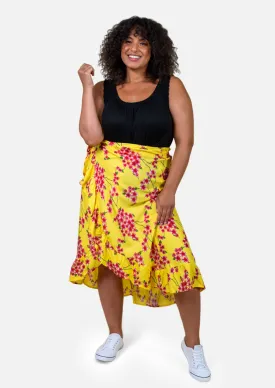 Floral Print Wrap Skirt