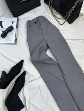 Grey eco-leather trousers “Vega”