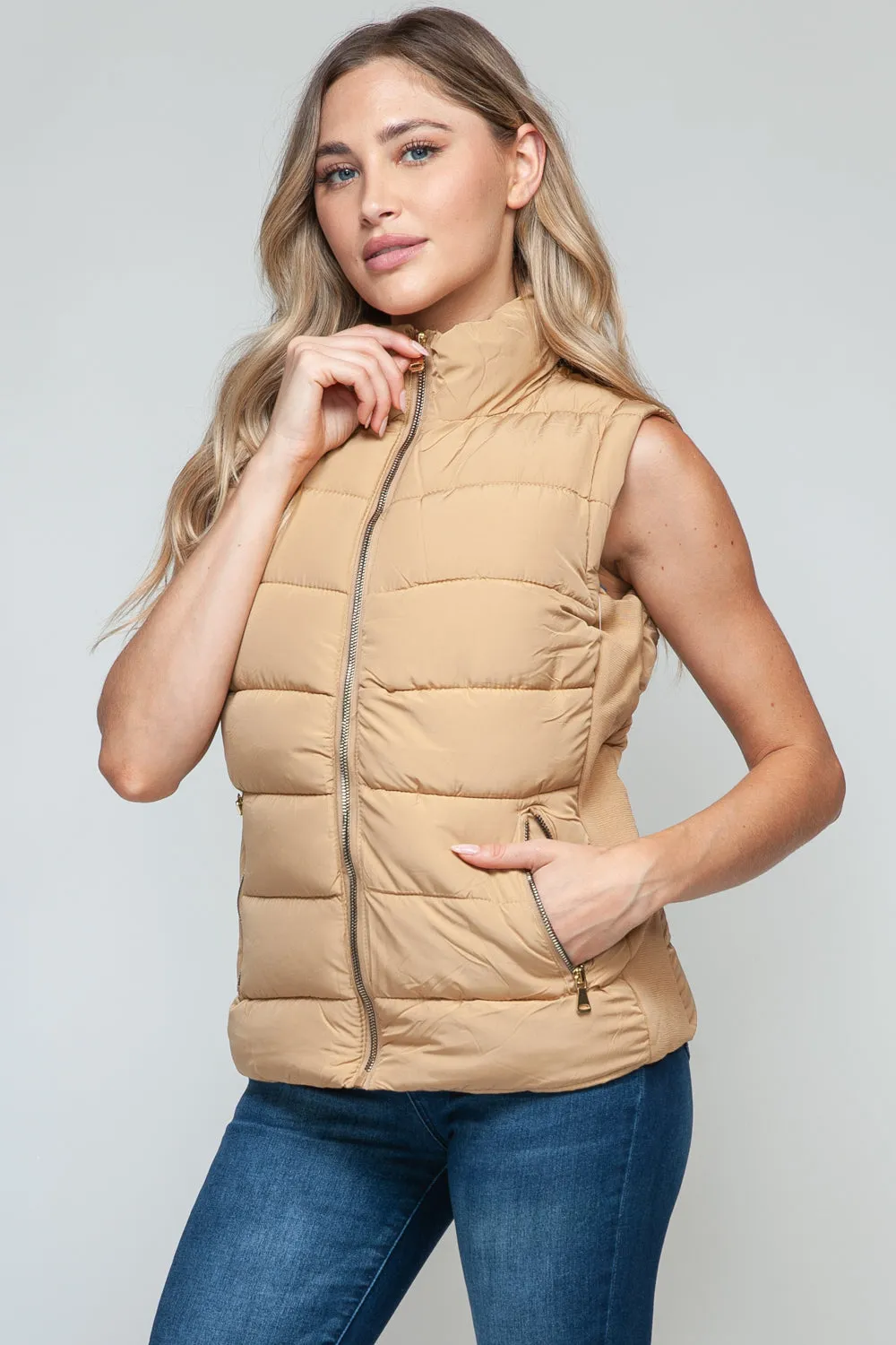 Hazel Blues® |  Snobbish Zip Up Turtleneck Vest with Pockets