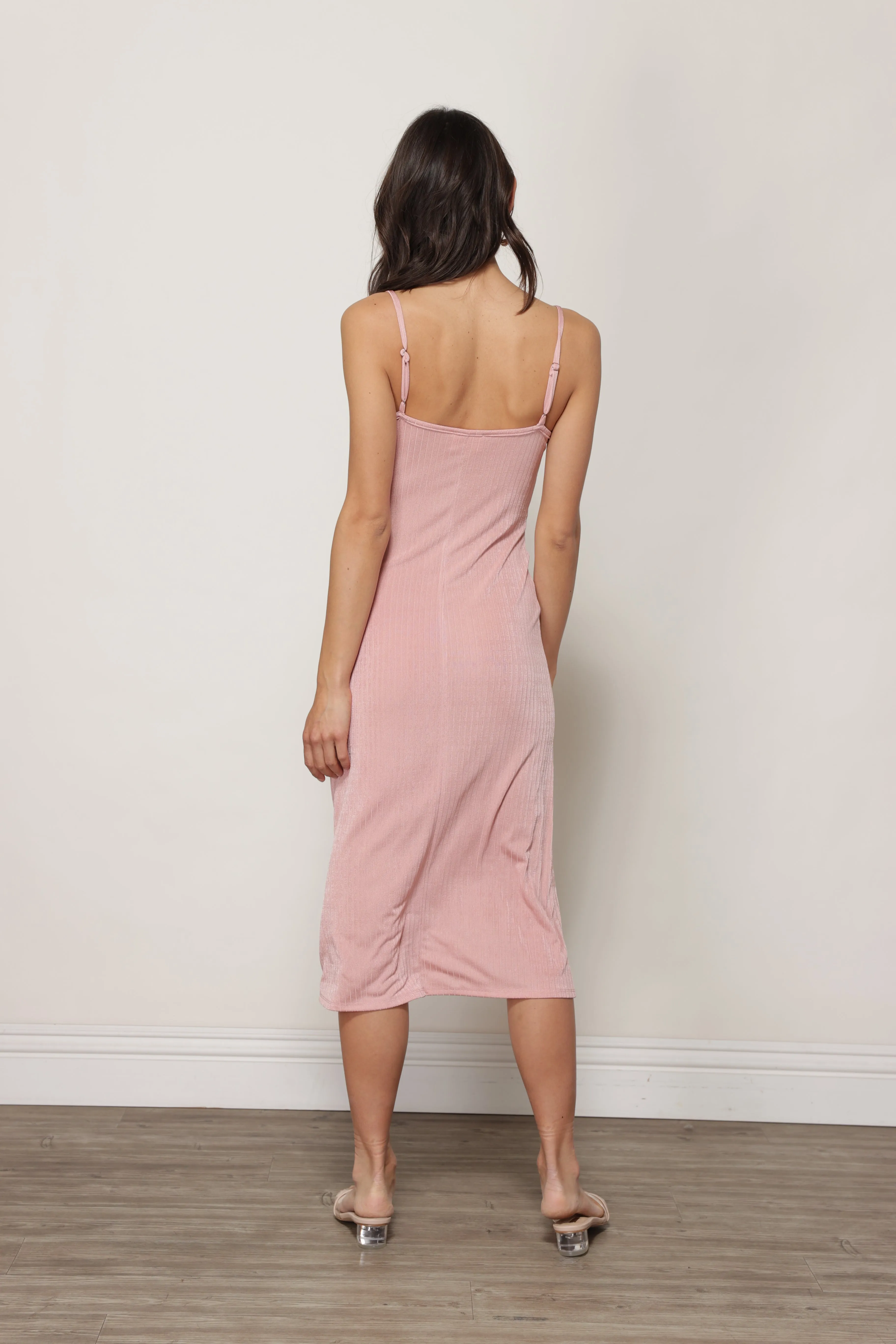 JEANIE SLINKY MIDI SLIP DRESS