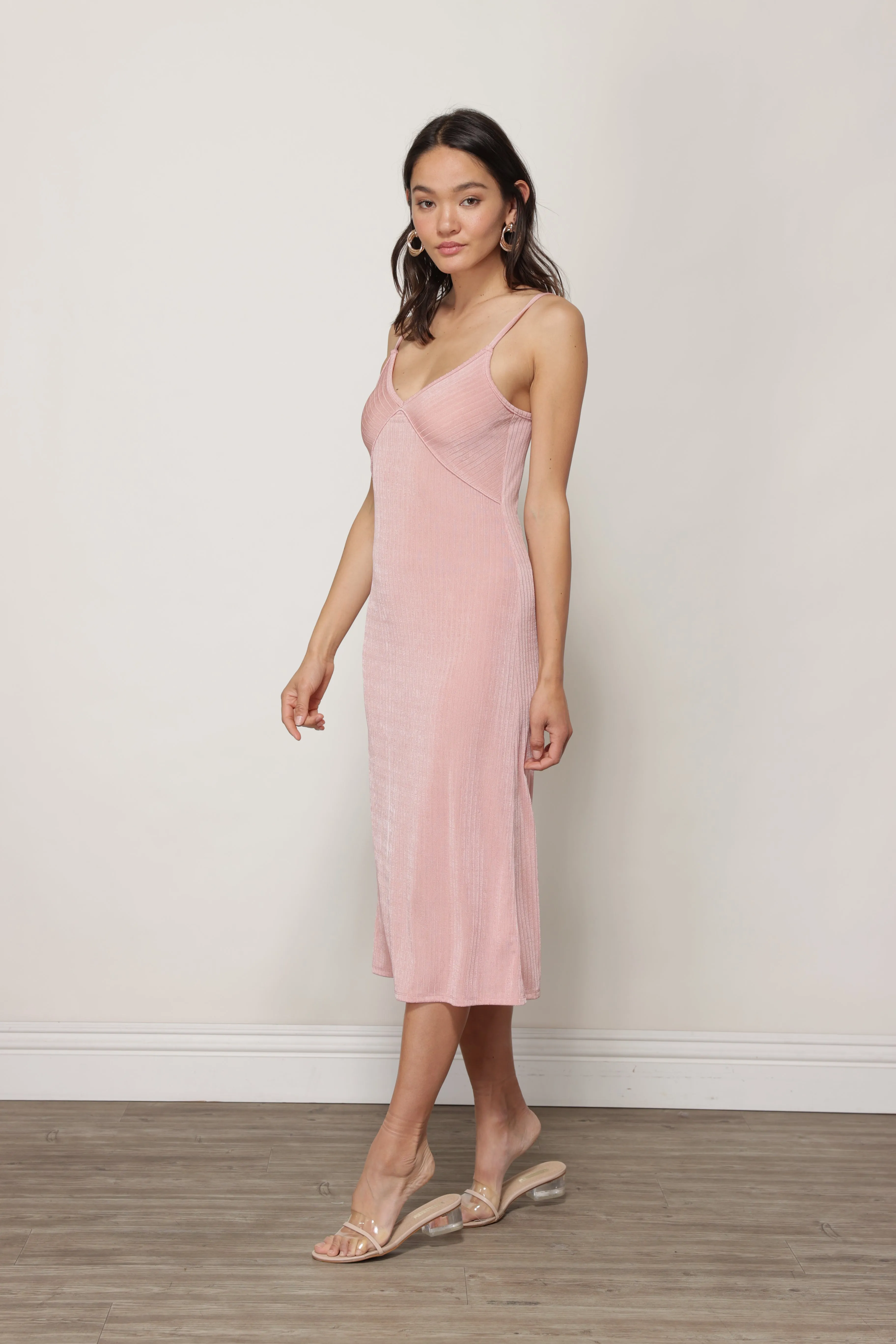 JEANIE SLINKY MIDI SLIP DRESS