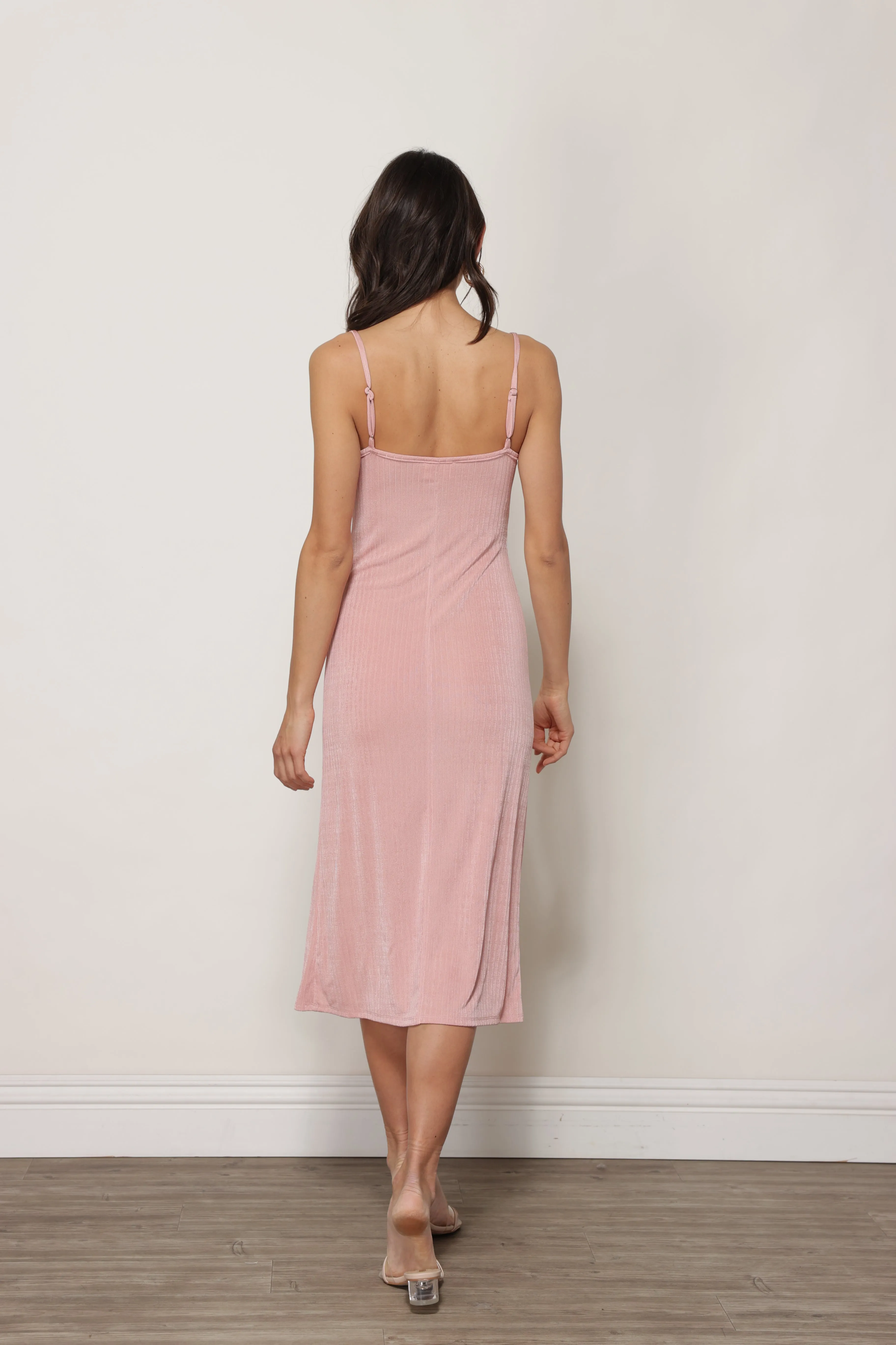 JEANIE SLINKY MIDI SLIP DRESS