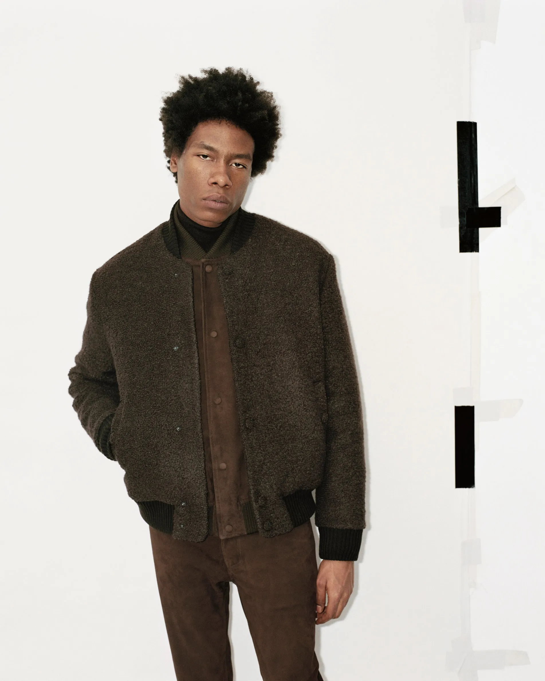 Jermaine Knit Turtleneck in Chocolate Merino Wool