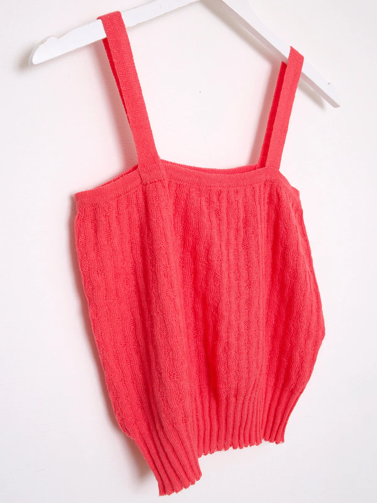 Knitted vest top in pink