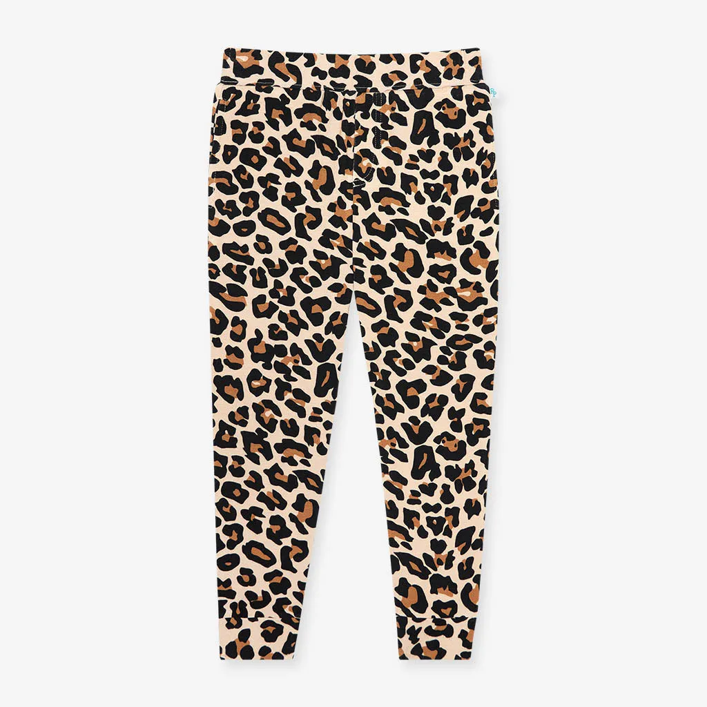 Lana Leopard Tan French Terry Joggers