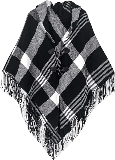 Latte Winter Chic Plaid Poncho Cardigan