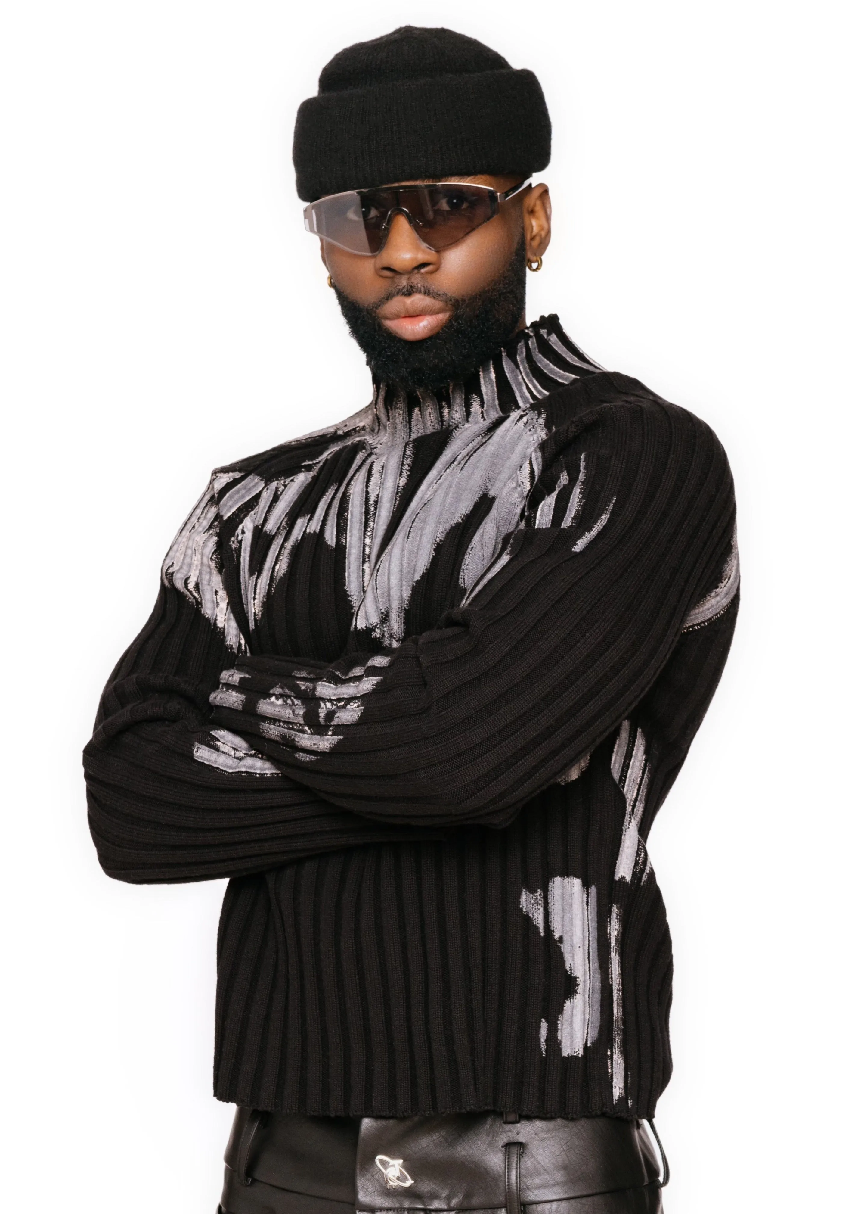 Marcelo Rib Hand Painted Turtleneck