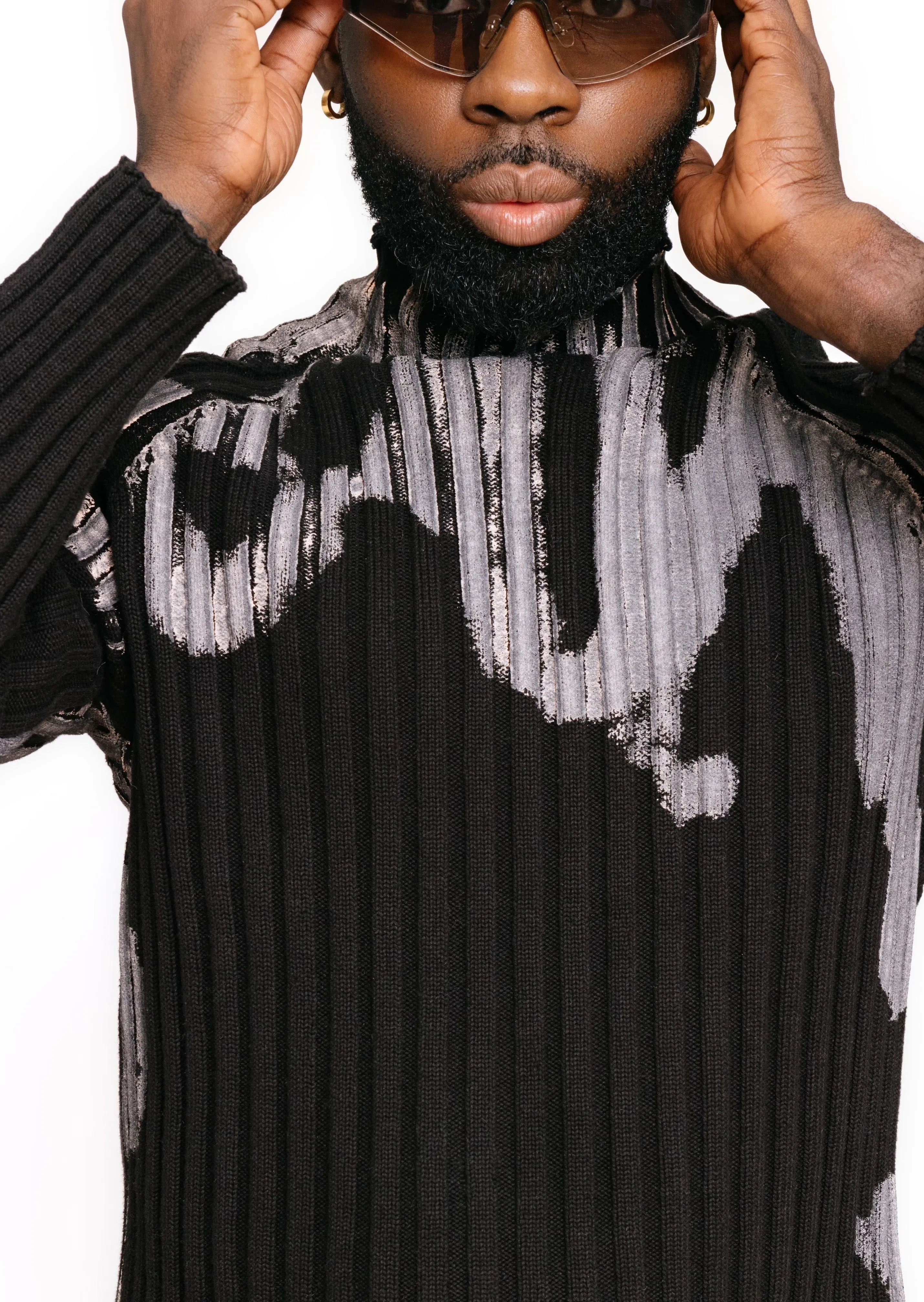 Marcelo Rib Hand Painted Turtleneck