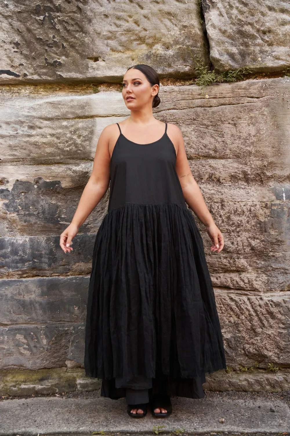 Meg by desgn  AMÉLIE TUTU SLIP DRESS - LONG $350.00 AUD black