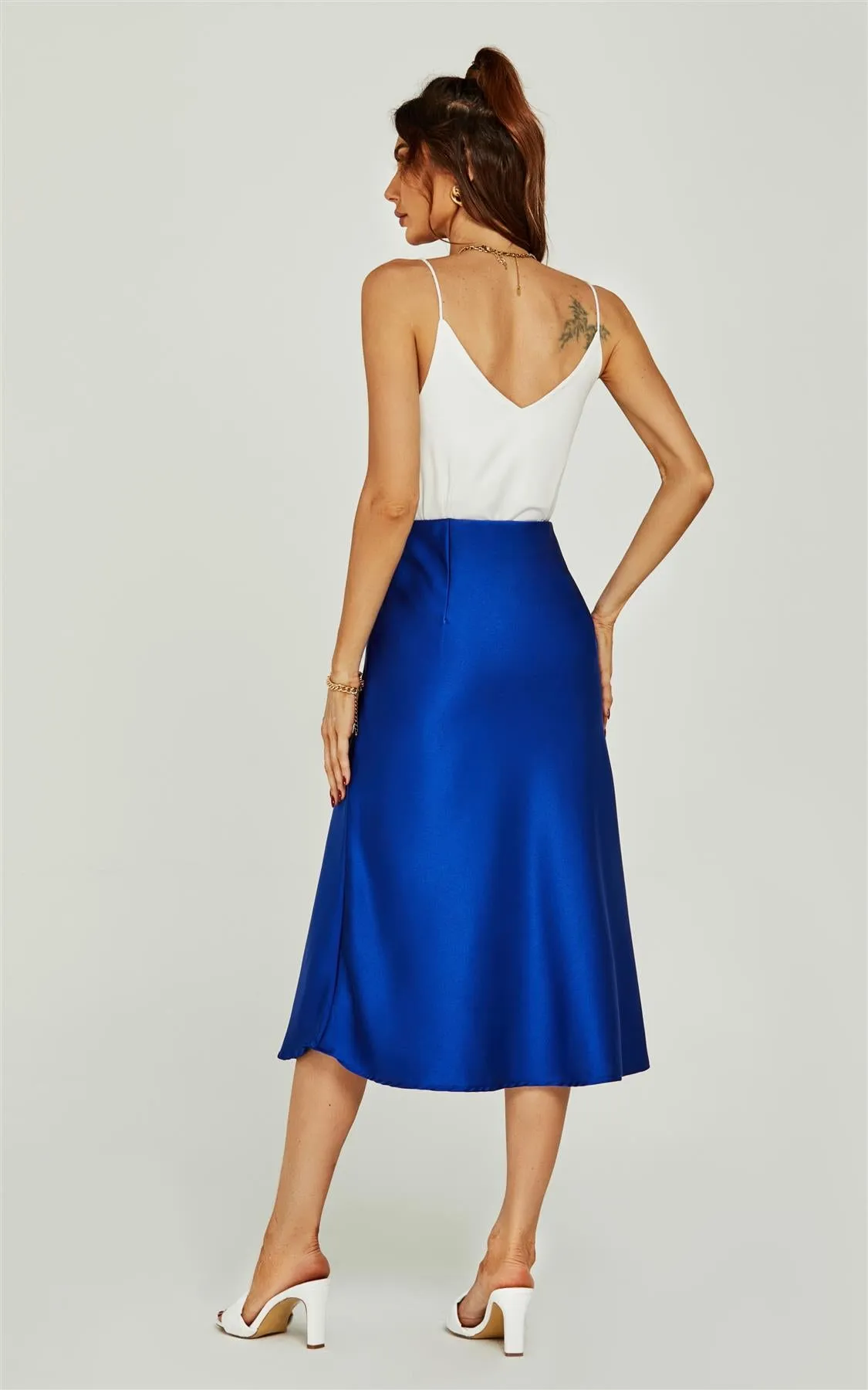 Midi Skirt In Royal Blue