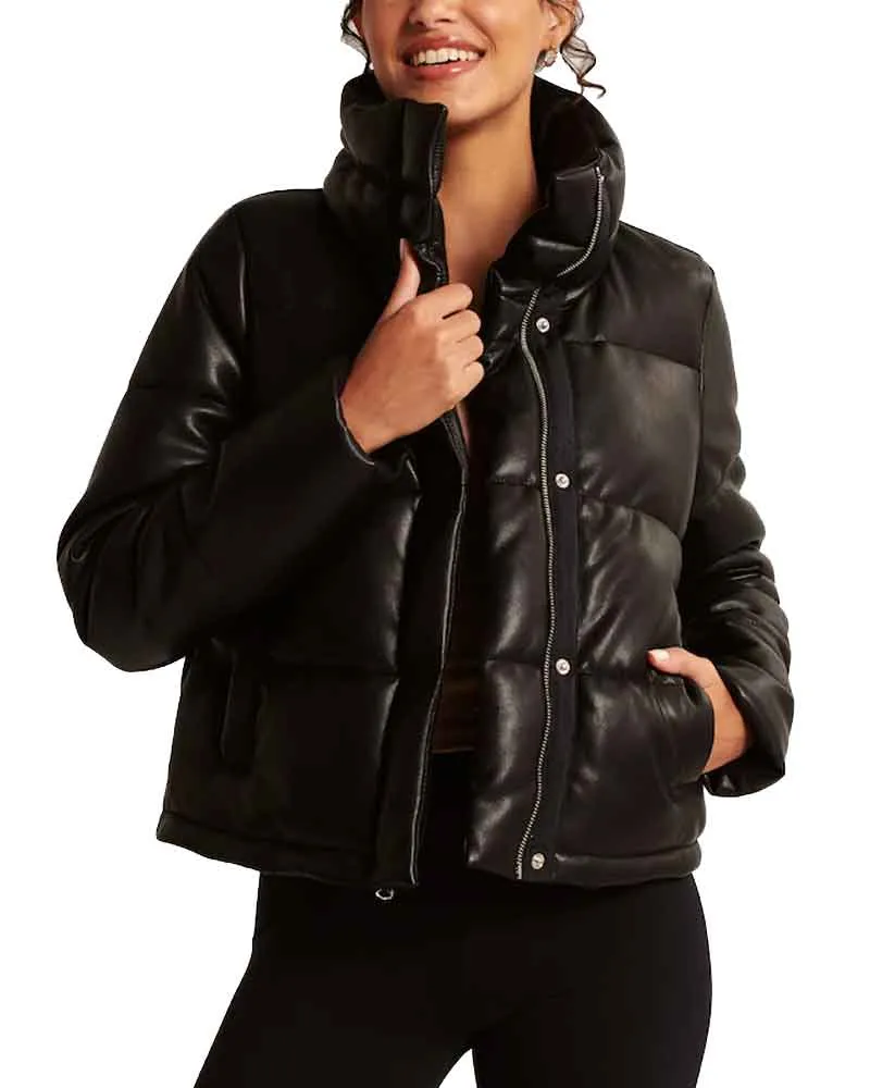 Nancy Drew S02 George Fan Leather Puffer Jacket