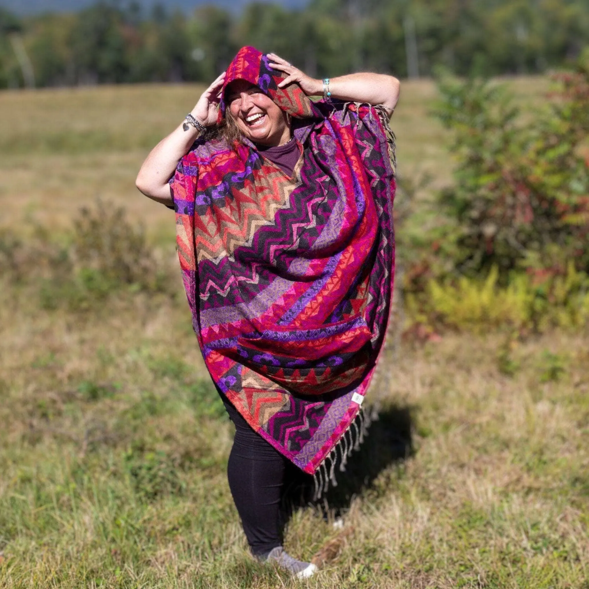 Nanda Hooded Poncho