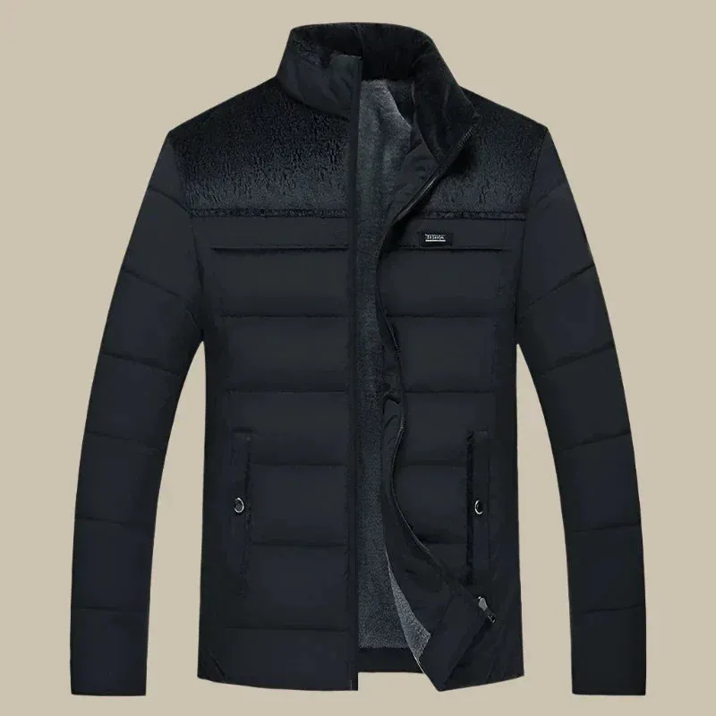 Olaf&Dave Winterjas | Casual waterdichte fleece gevoerde winterjas met kraag voor heren