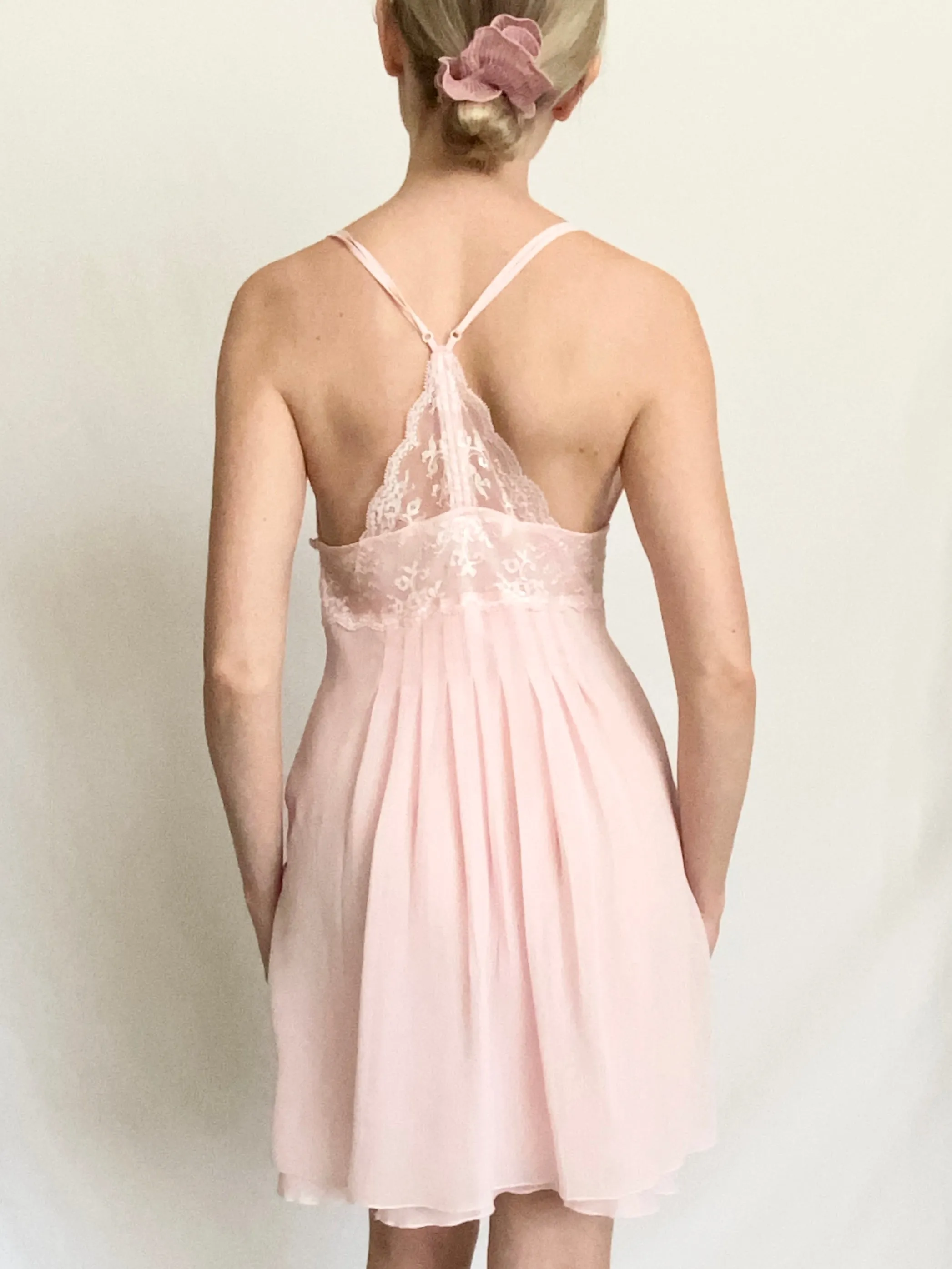 Pink Victoria's Secret Chiffon Babydoll Slip Dress (XS)