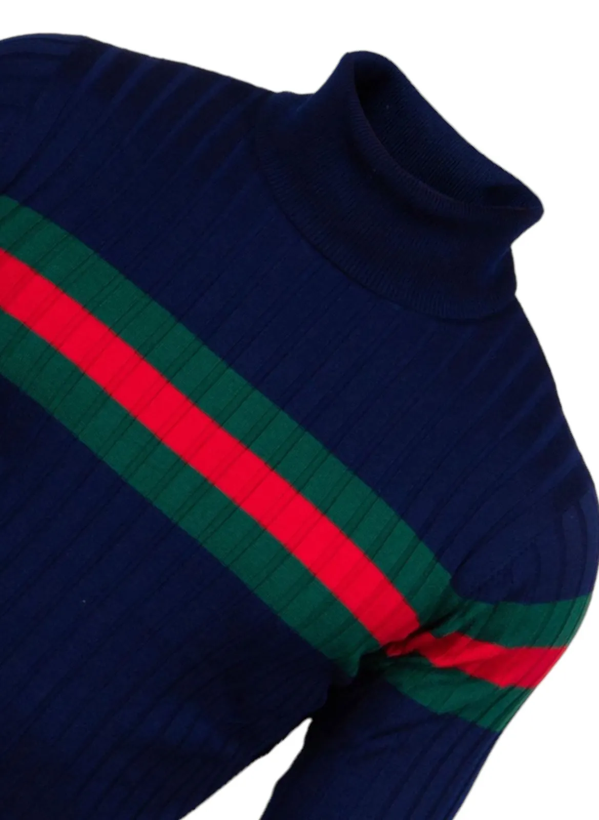 Prestige Designer Men's Turtleneck Sweater Blue-Red-Green