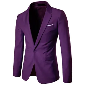 Purple Casual Blazer Slim Fit Business Blazer