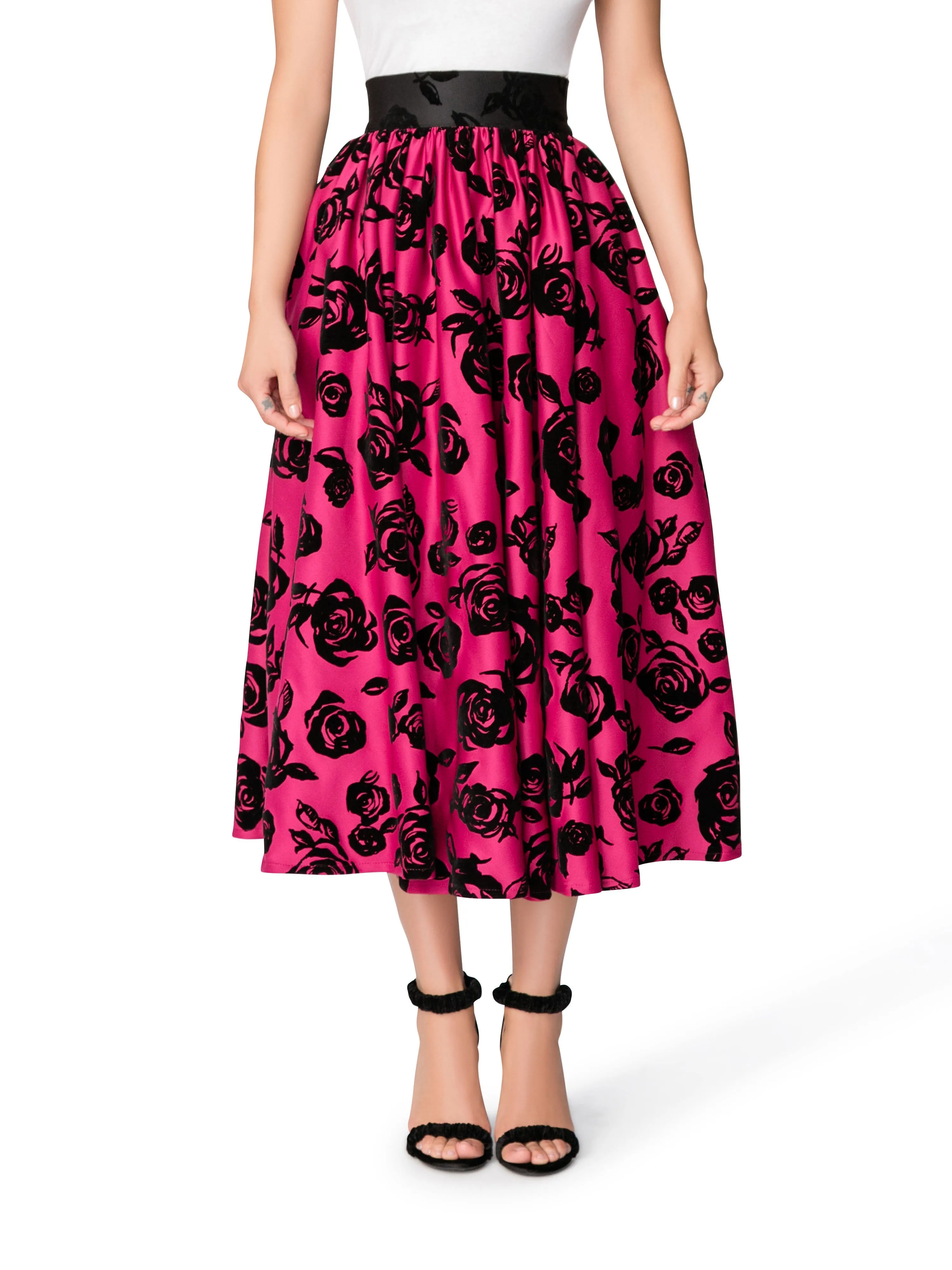 "Belle" Shirred Floral Skirt