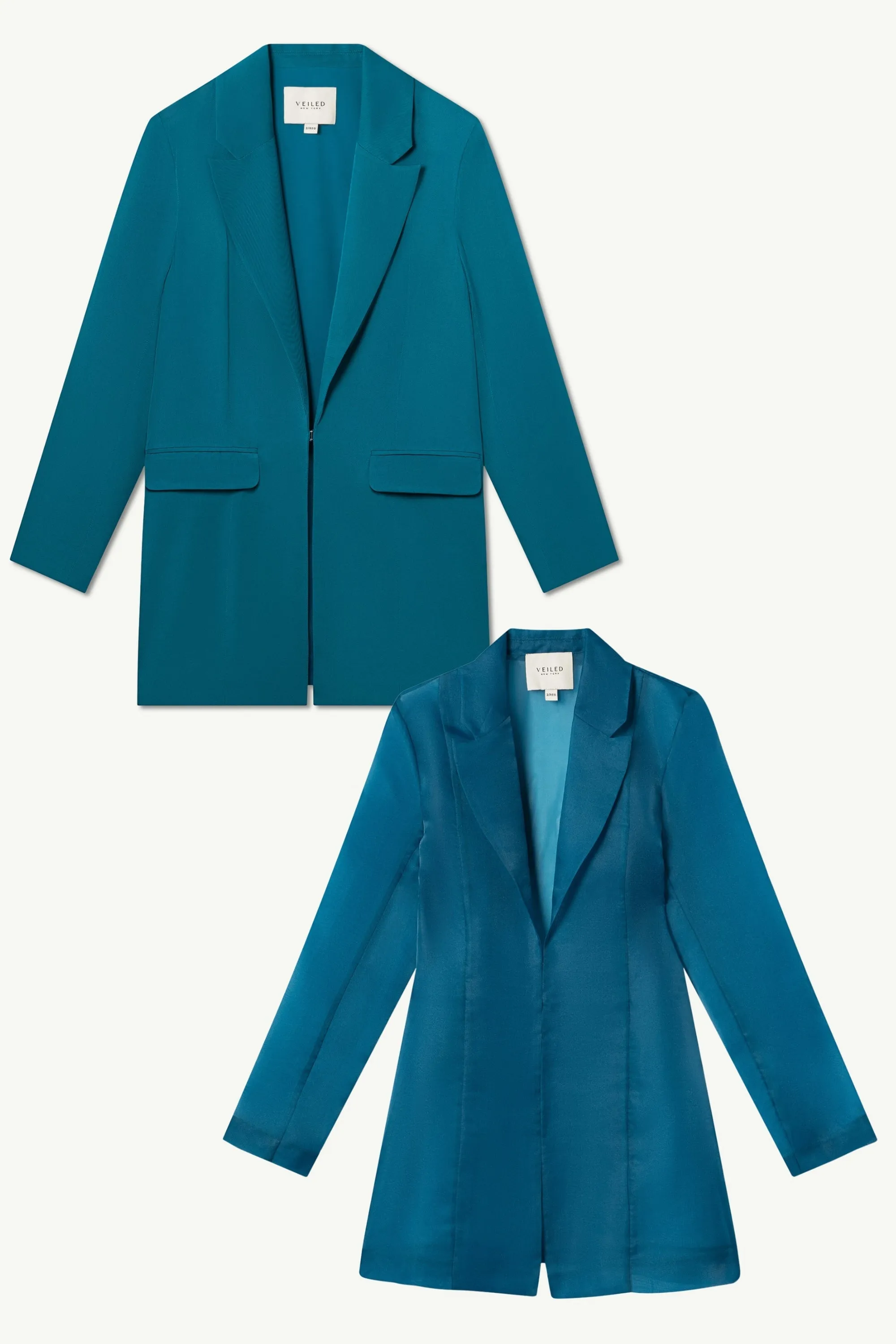 Rayan Organza Two Piece Blazer - Deep Lagoon