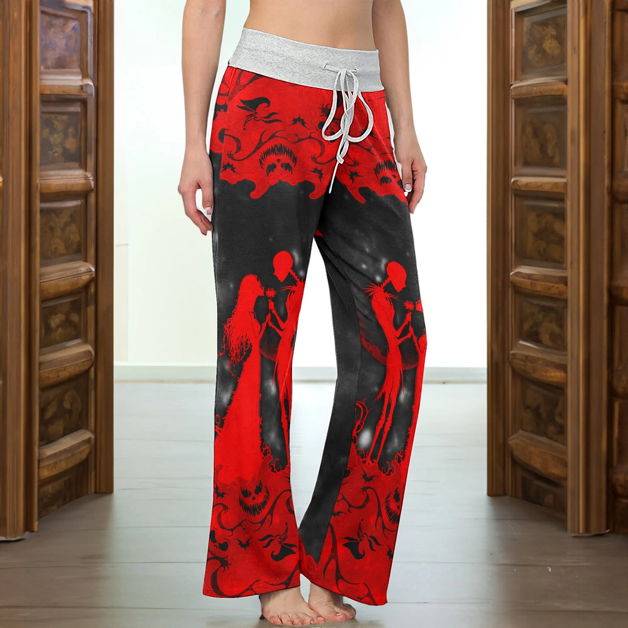 Red Couple Nightmare Women's High-waisted Wide Leg Pants