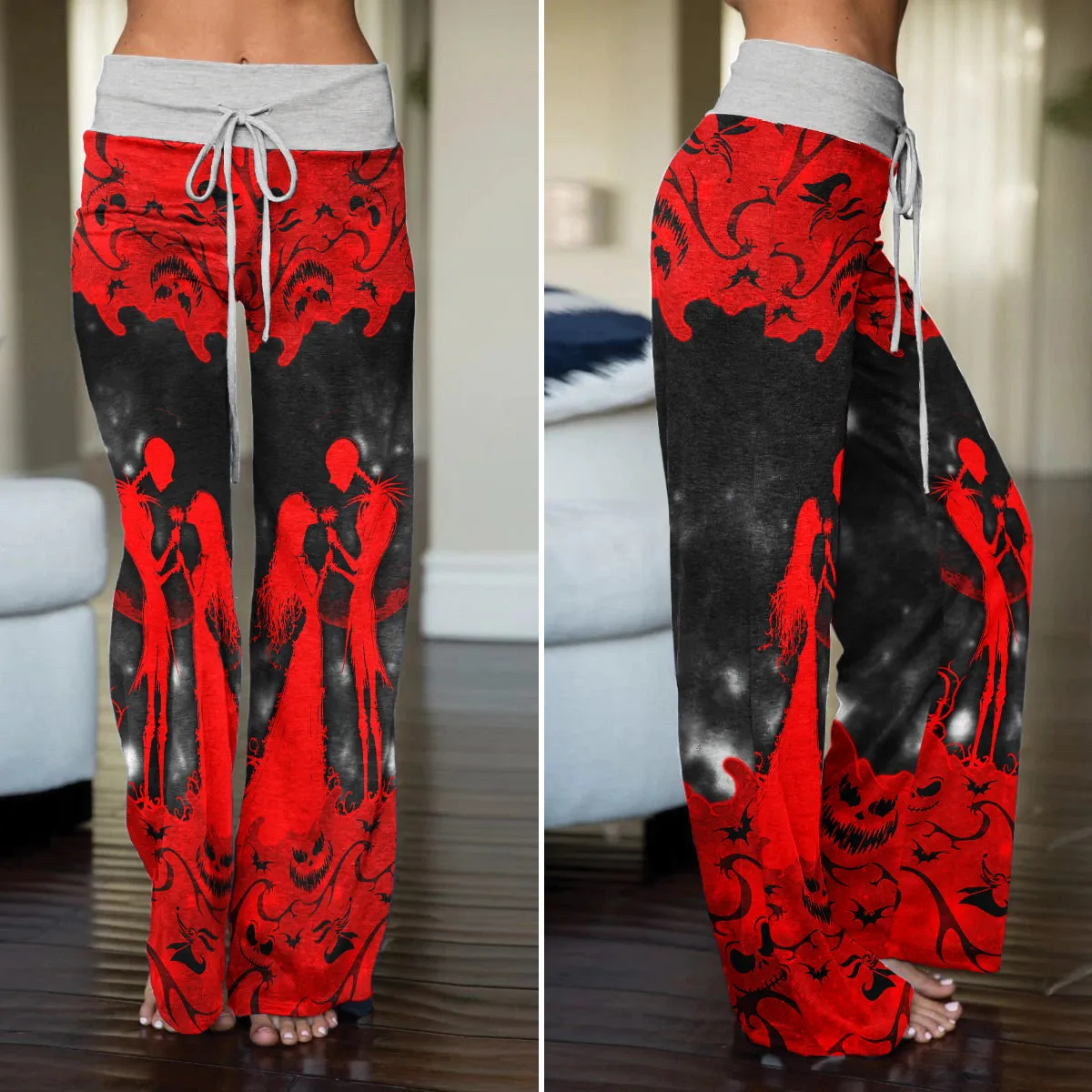 Red Couple Nightmare Women's High-waisted Wide Leg Pants