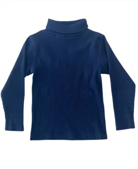 Ribbed Turtleneck - Navy