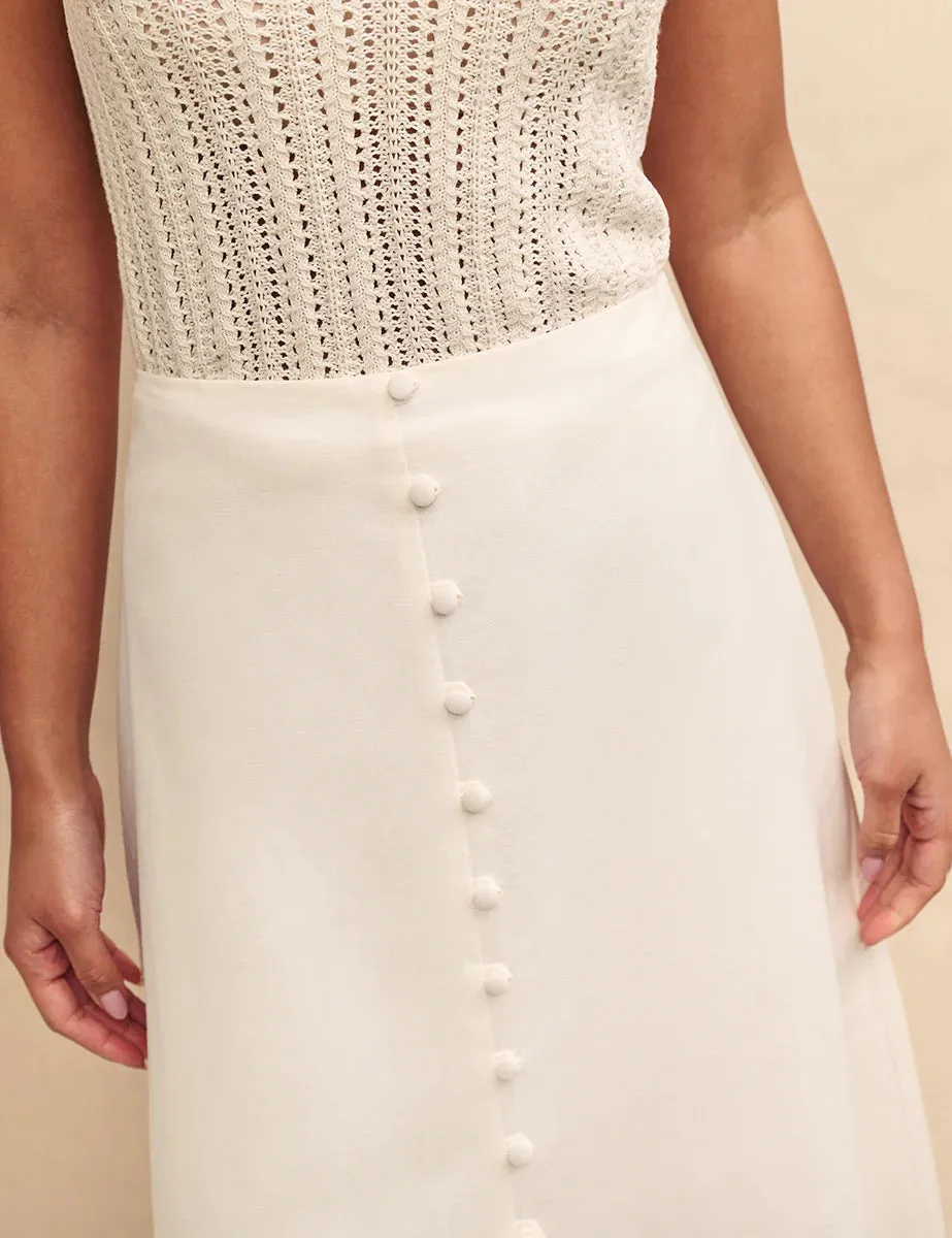 Sadie Midi Skirt White