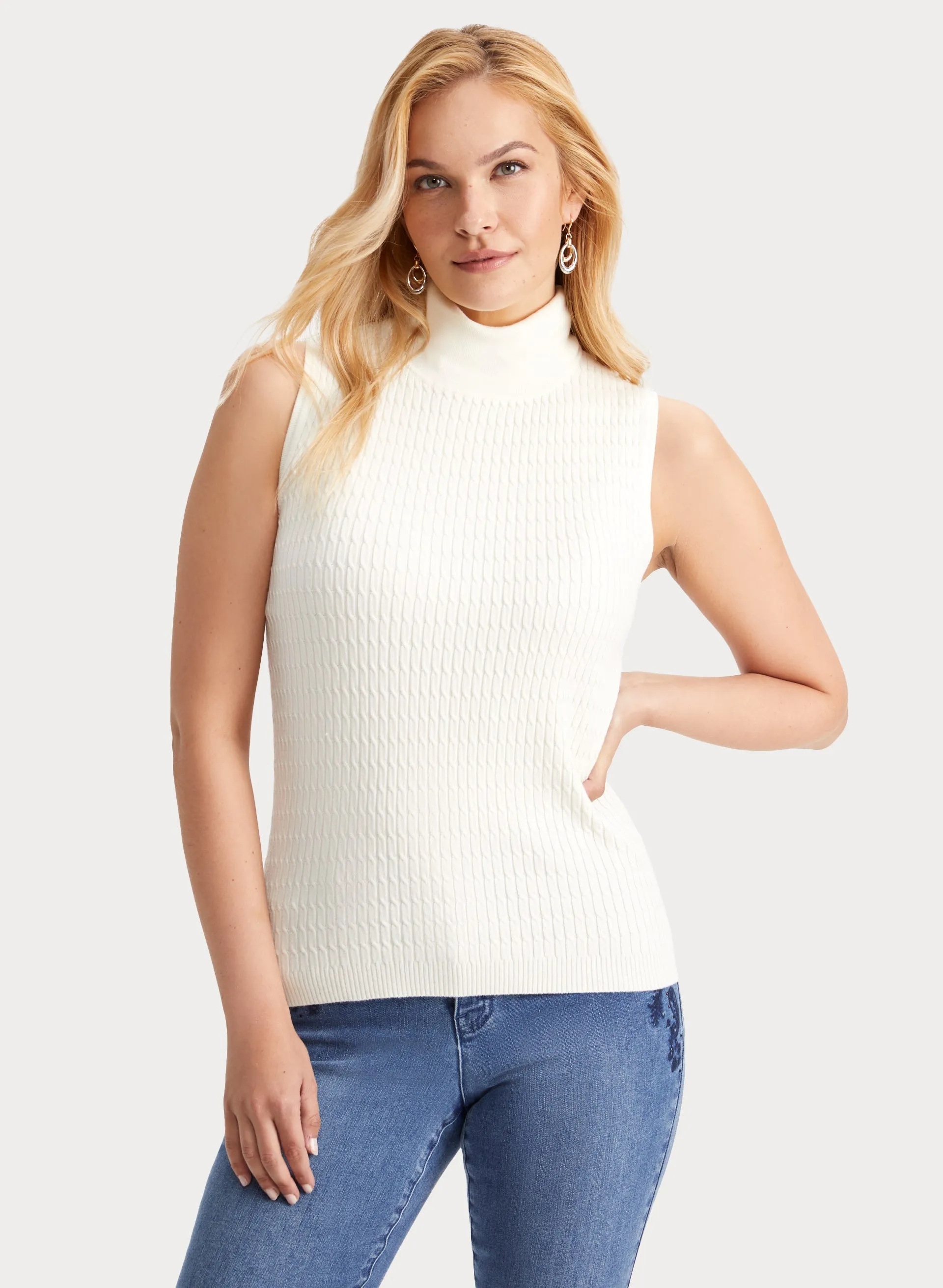 Sleeveless Turtleneck Sweater